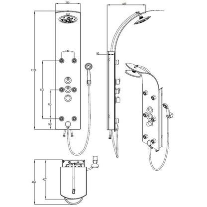 Schütte Glas-Duschpaneel Mit Thermostat Lanzarote