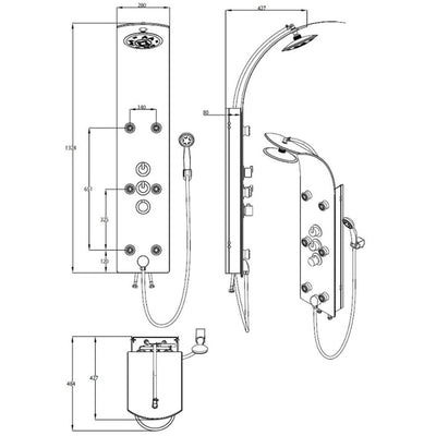 Schütte Glas-Duschpaneel Mit Thermostat Lanzarote