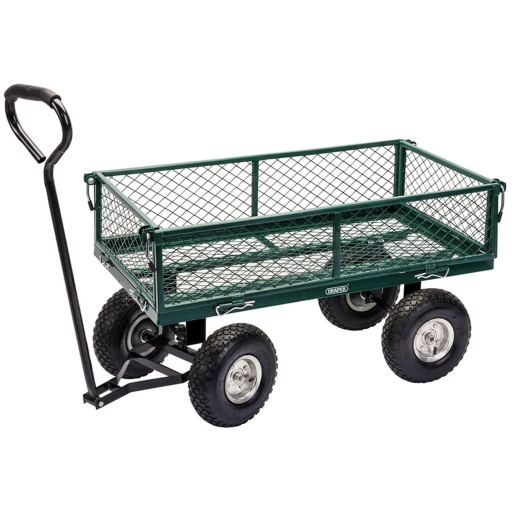 Draper Tools Gartenwagen Stahlgitter 86,5×46,5×21 Cm Grün Und Schwarz