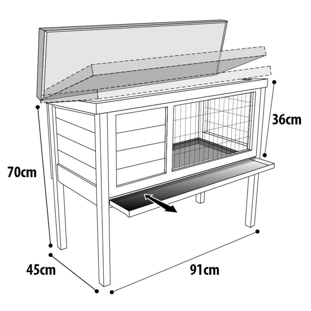 Flamingo Kaninchenstall Bunny 90 91X45X70 Cm Braun