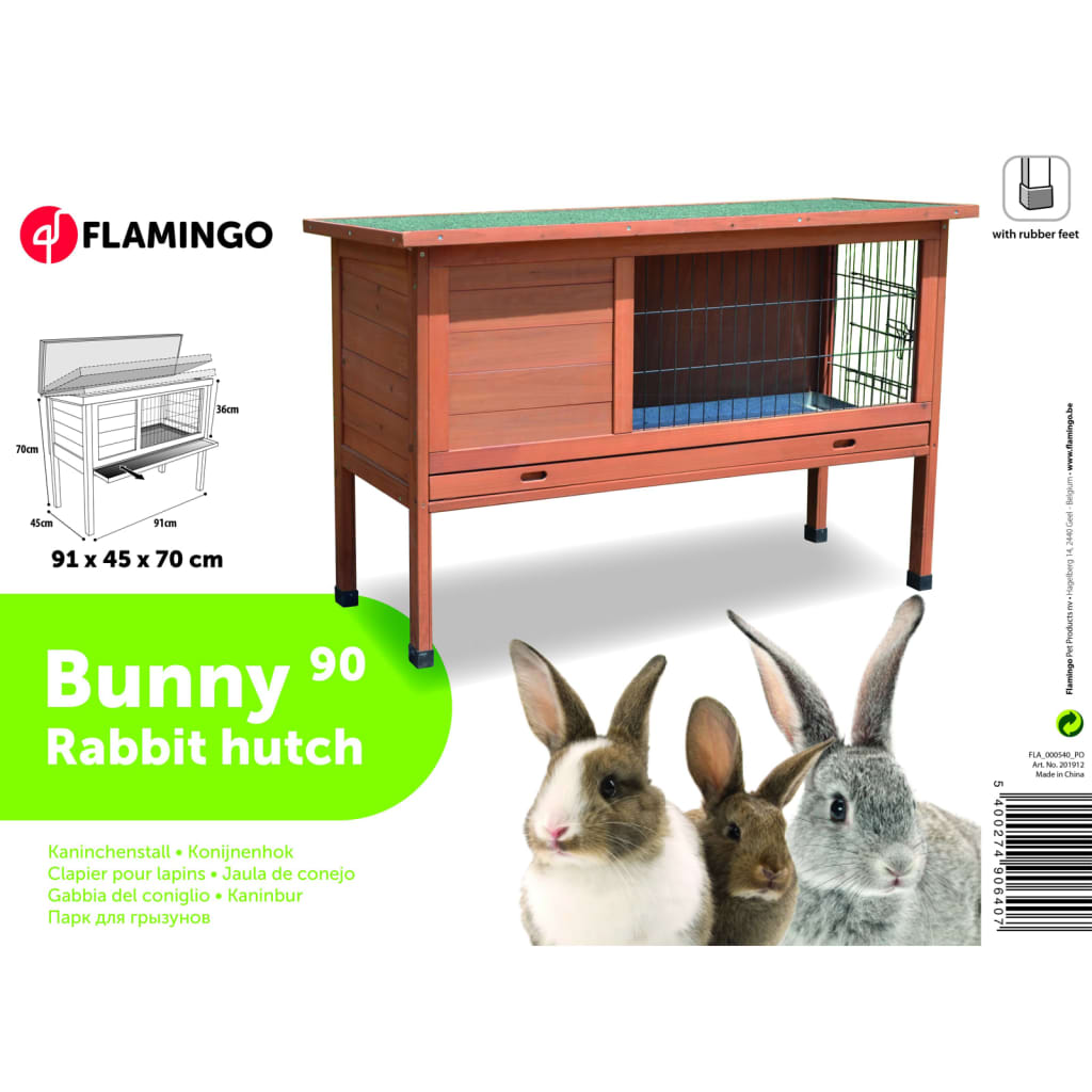 Flamingo Kaninchenstall Bunny 90 91X45X70 Cm Braun