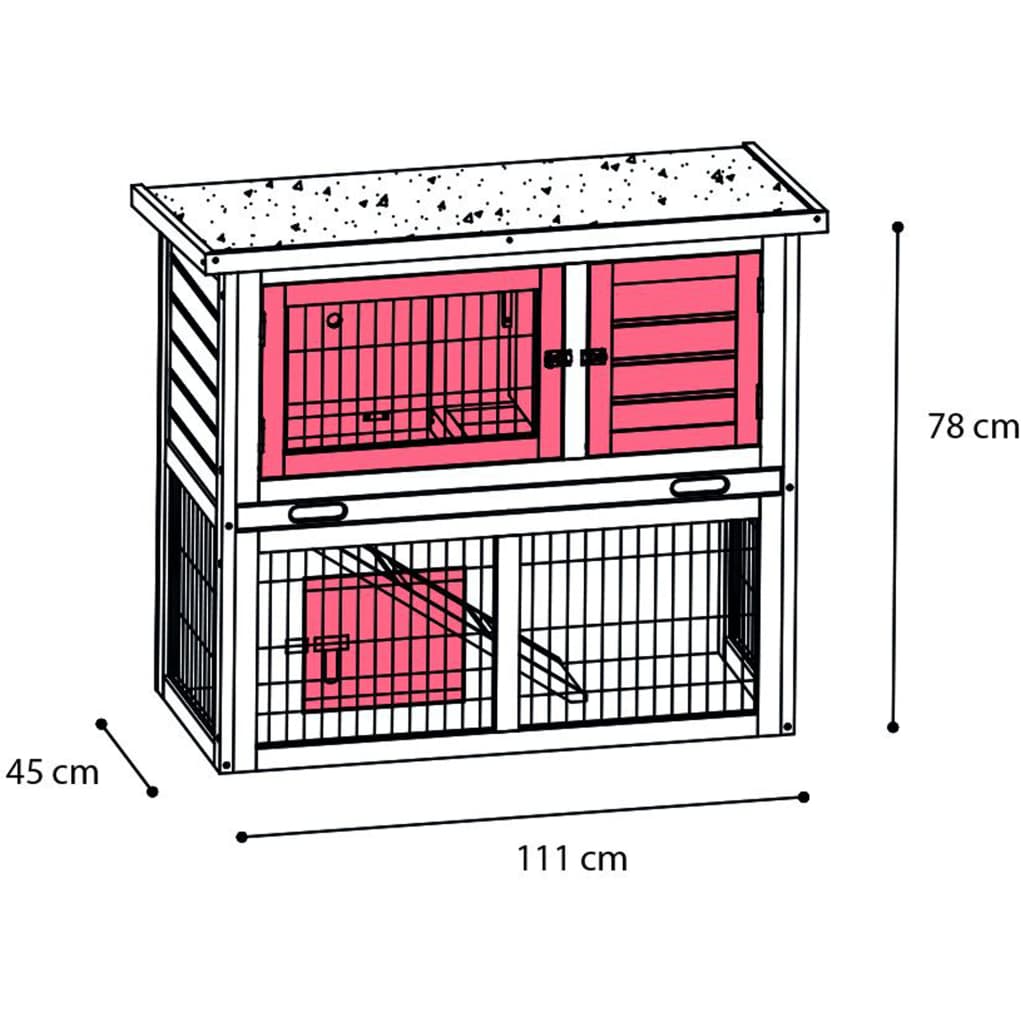 Flamingo Kaninchenstall Loft Urban 111X45X78 Cm