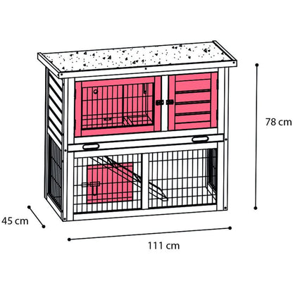 Flamingo Kaninchenstall Loft Urban 111X45X78 Cm