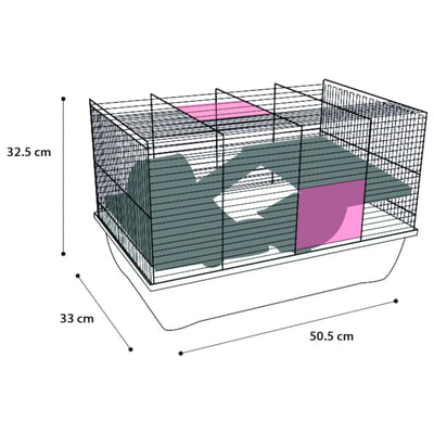 Flamingo Hamsterkäfig Jaro 2 50,5X33X32,5 Cm Schwarz Und Blau