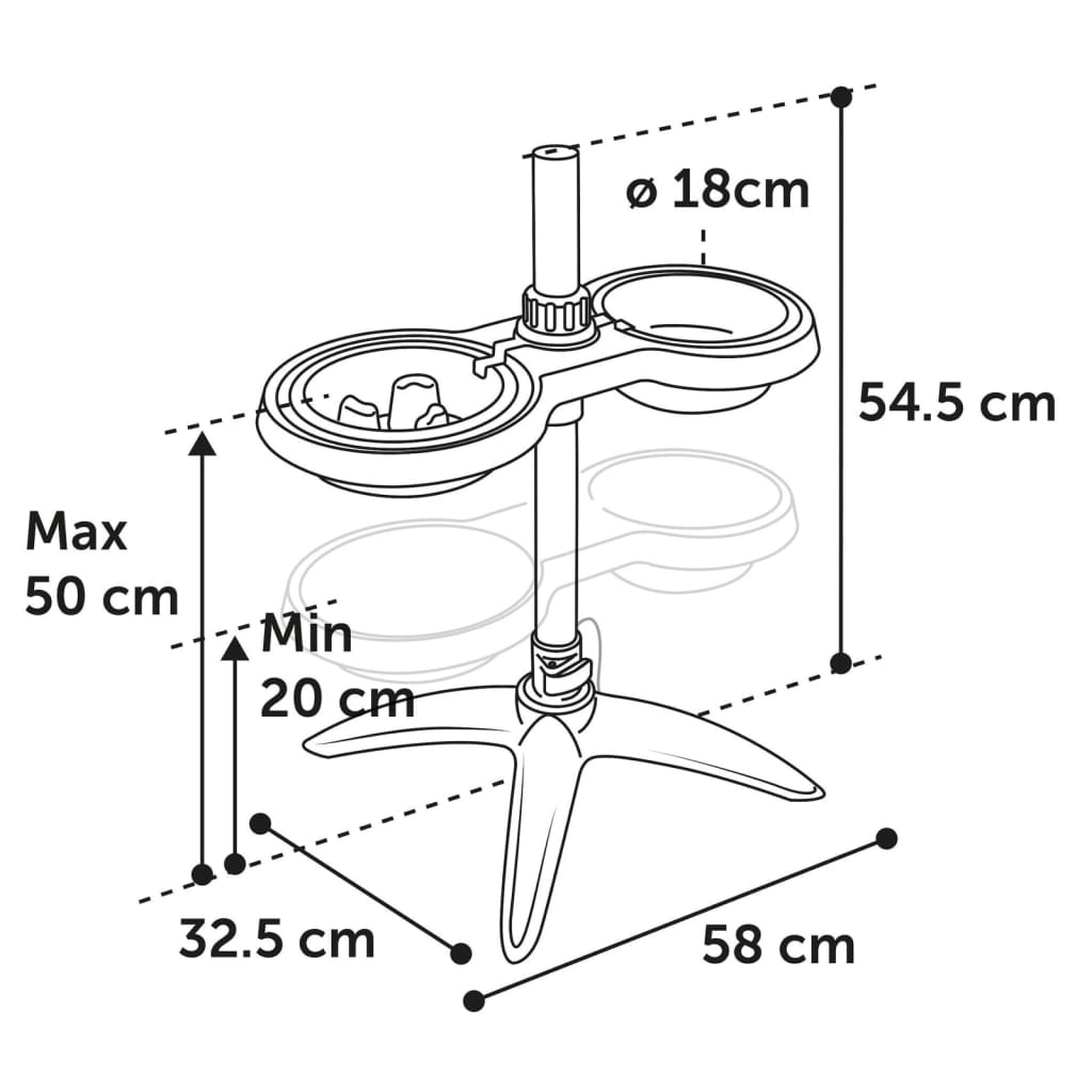 Flamingo Futternapfständer Suvi M 1100 Ml Und 1500 Ml Grau