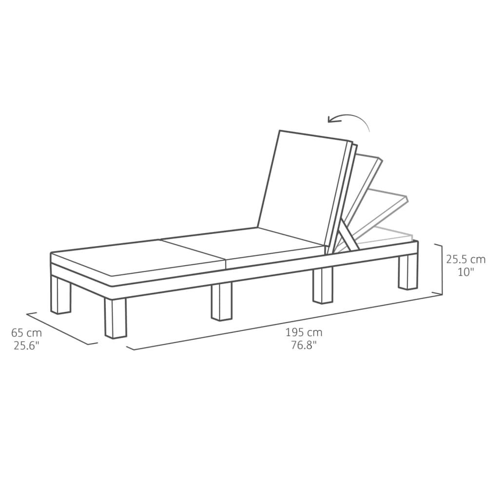 Keter Sonnenliege Mit Auflage Daytona Graphit Graphitgrau