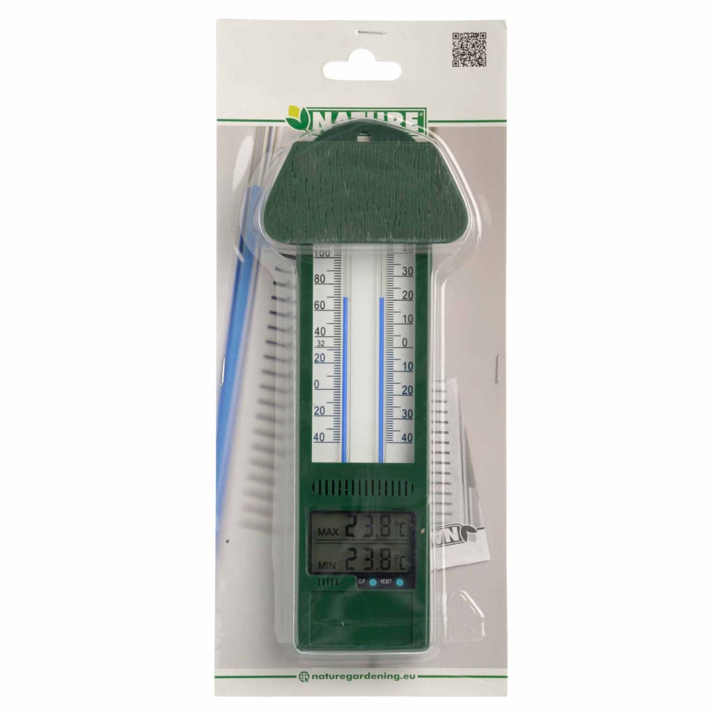 Nature Garten Min-Max-Thermometer Digital 9,5 X 2,5 X 24 Cm