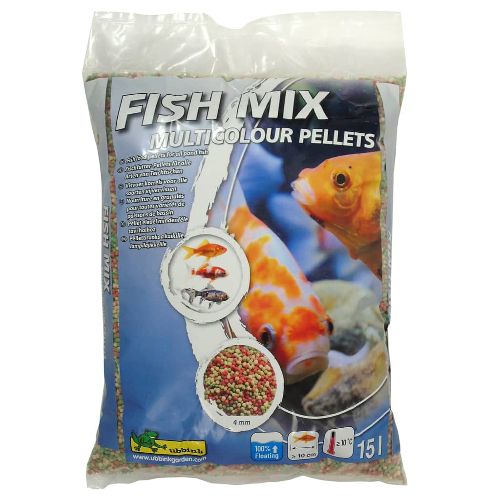 Ubbink Fischfutter Fish Mix Multicolour Pellets 4 Mm 15 L