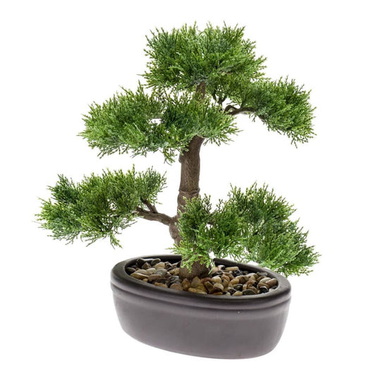 Emerald Kunstpflanze Bonsai Zeder Grün 32 Cm 420001