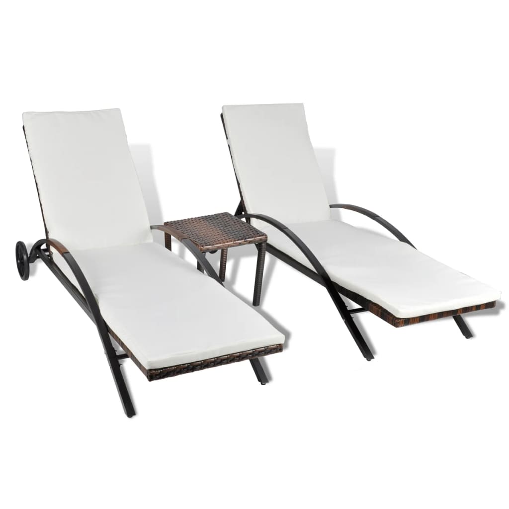 Sonnenliegen Mit Tisch Poly Rattan