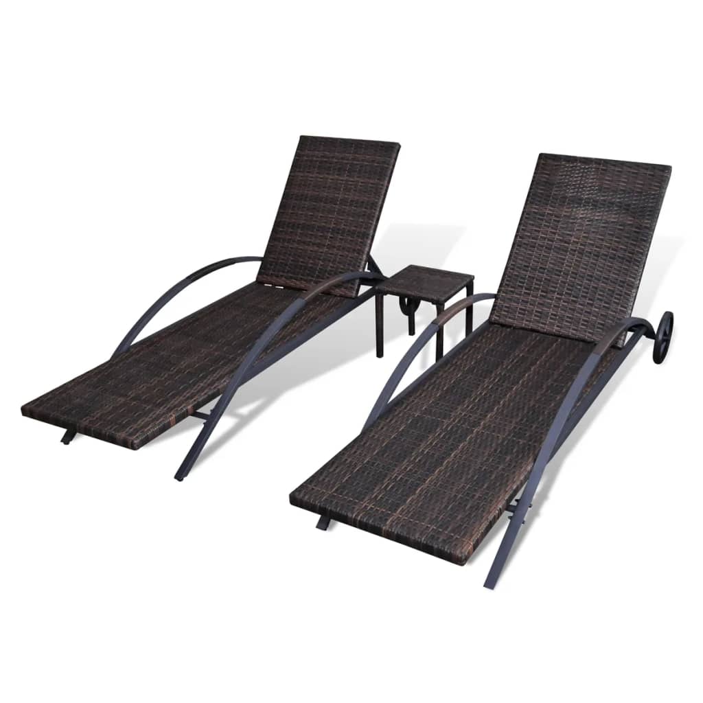 Sonnenliegen Mit Tisch Poly Rattan