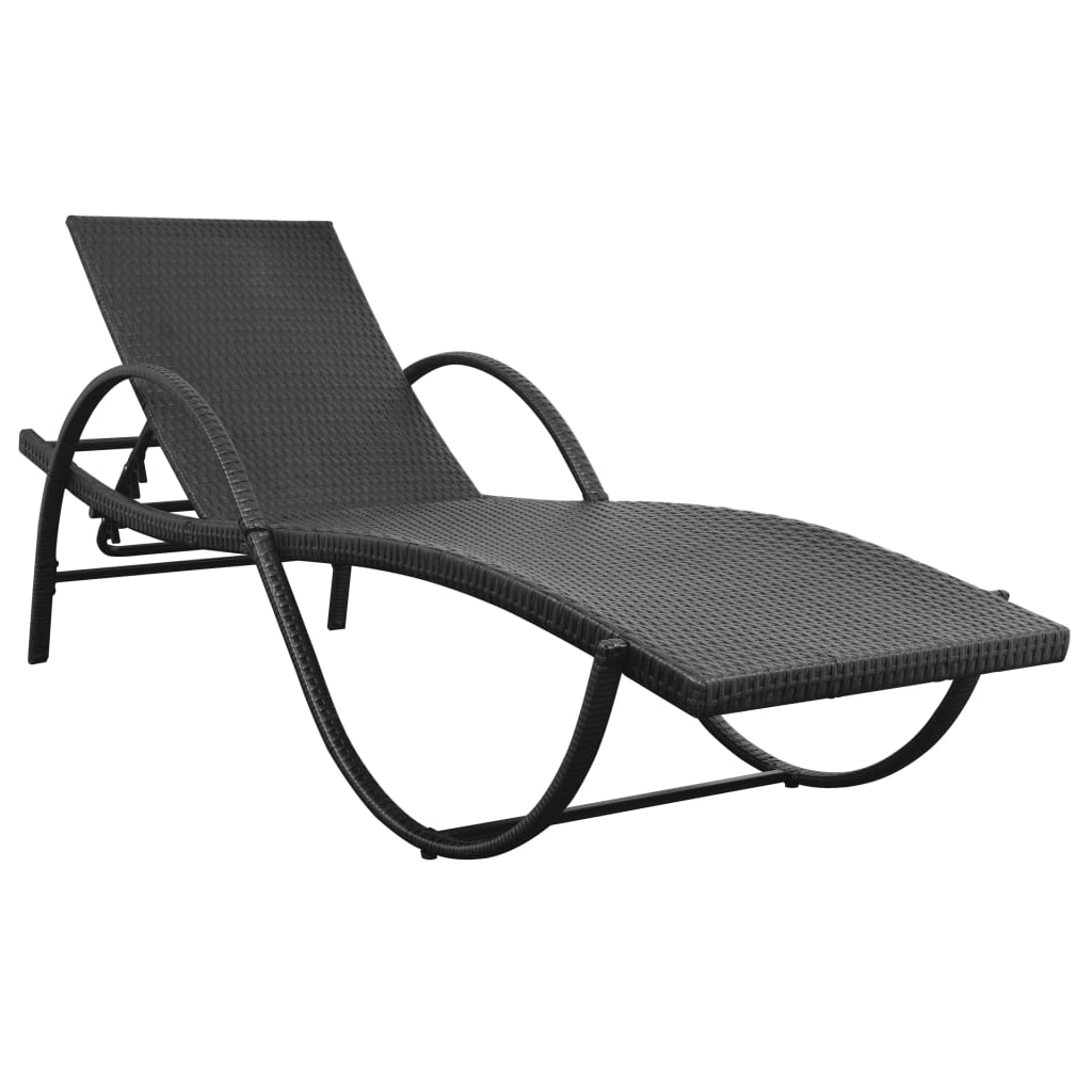 Sonnenliege Mit Auflage & Tisch Poly Rattan