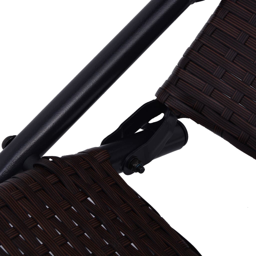 Sonnenliege Klappbar Poly Rattan Brown