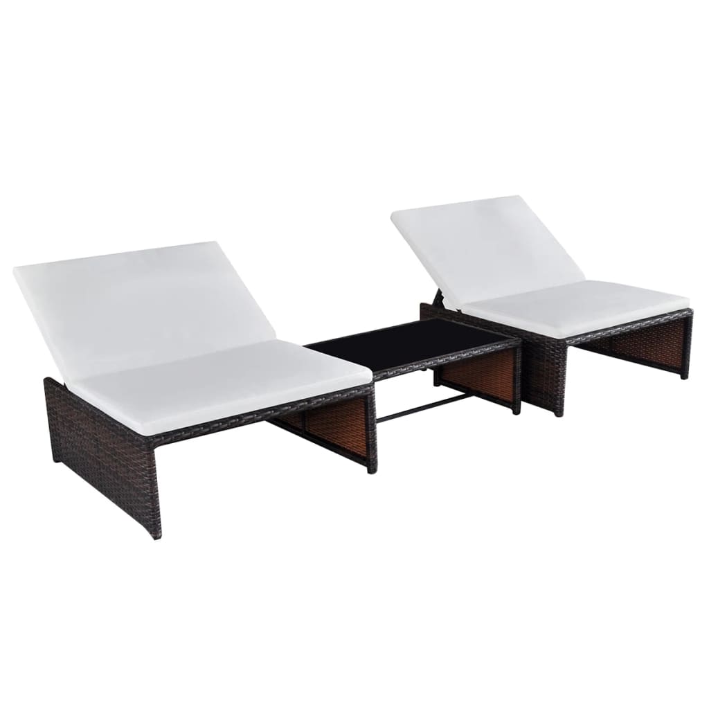 Outdoor-Lehnstühle 2 Stk. Mit Tisch Schwarz Poly-Rattan