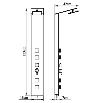 Duschpaneel-System Glas Braun Hochglanz-Schwarz