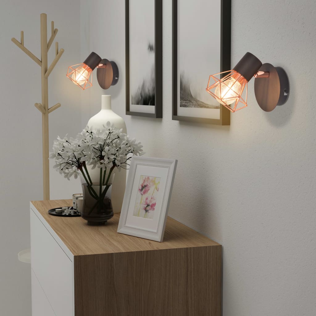 Wandleuchten 2 Stk. Mit 2 Led-Glühlampen 8 W Weiß