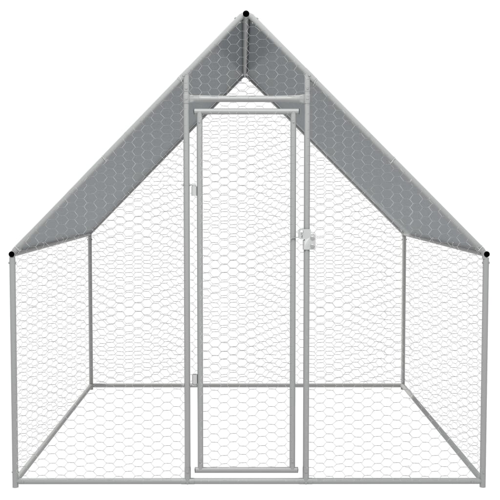 Outdoor-Hühnerkäfig 2X2X1,92 M Verzinkter Stahl