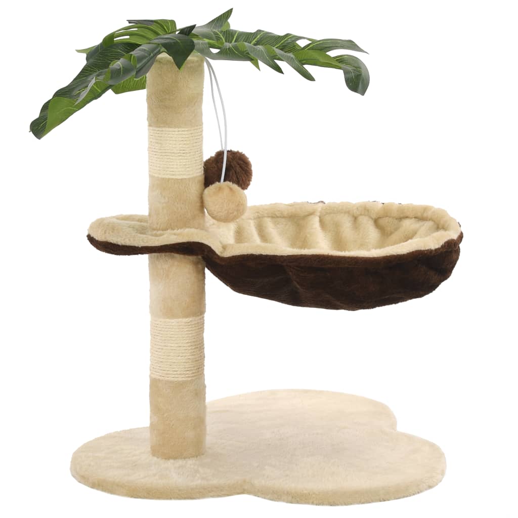 Katzen-Kratzbaum Mit Sisal-Kratzstange 50 Cm Beige Und Braun