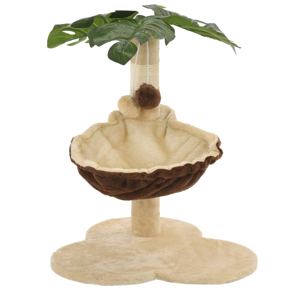 Katzen-Kratzbaum Mit Sisal-Kratzstange 50 Cm Beige Und Braun