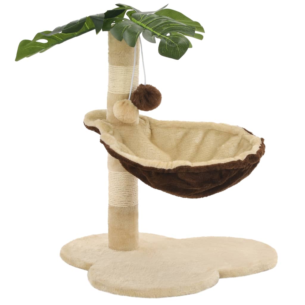 Katzen-Kratzbaum Mit Sisal-Kratzstange 50 Cm Beige Und Braun