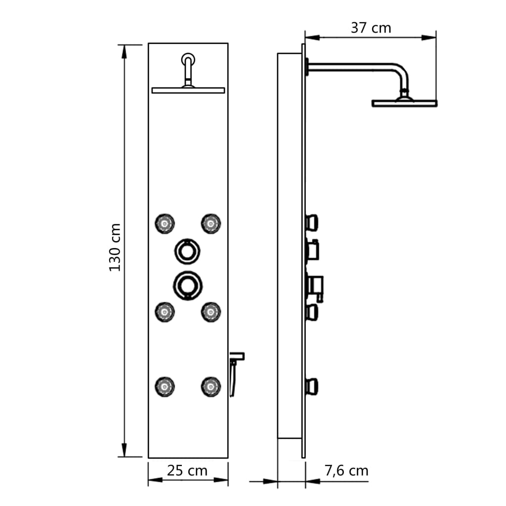 Duschpaneel Glas 25×44,6×130 Cm