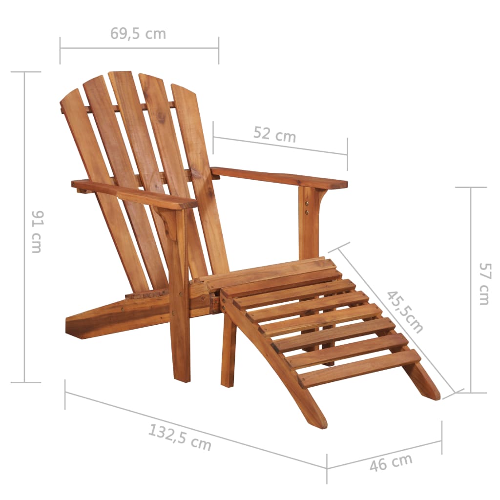 Adirondack-Gartensessel Mit Fußablage Akazie Massivholz