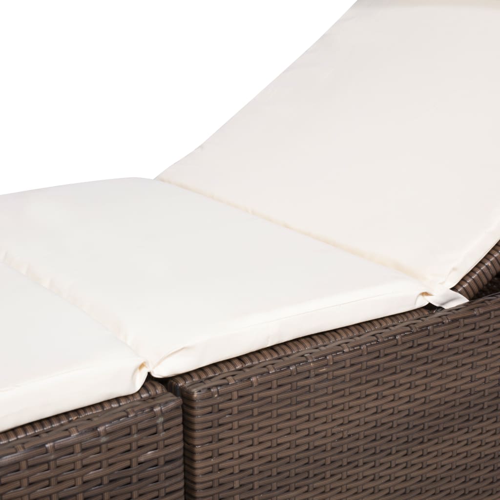 Sonnenliege Mit Polsterauflage Poly Rattan