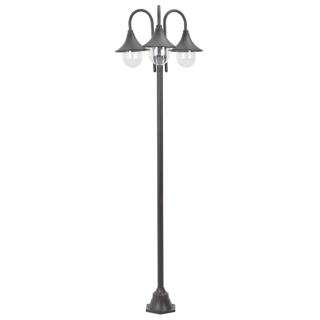 Garten-Pollerleuchte E27 220 Cm Aluminium 3-Laterne