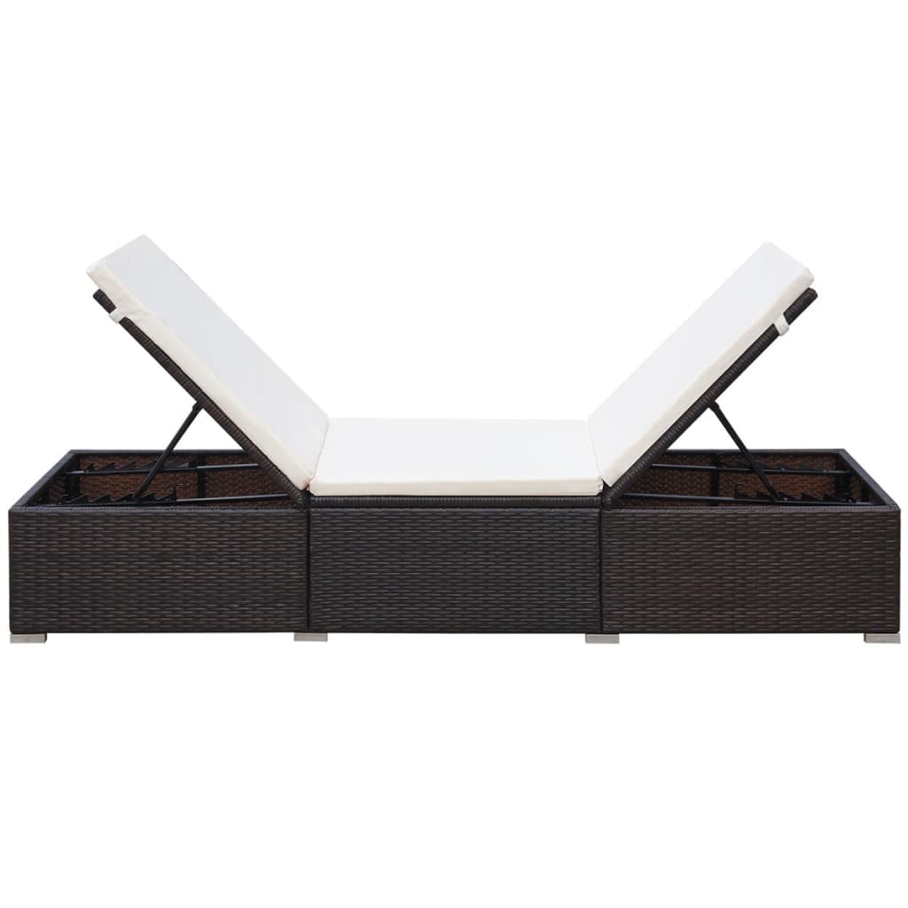 Sonnenliege Mit Auflage Poly Rattan Braun