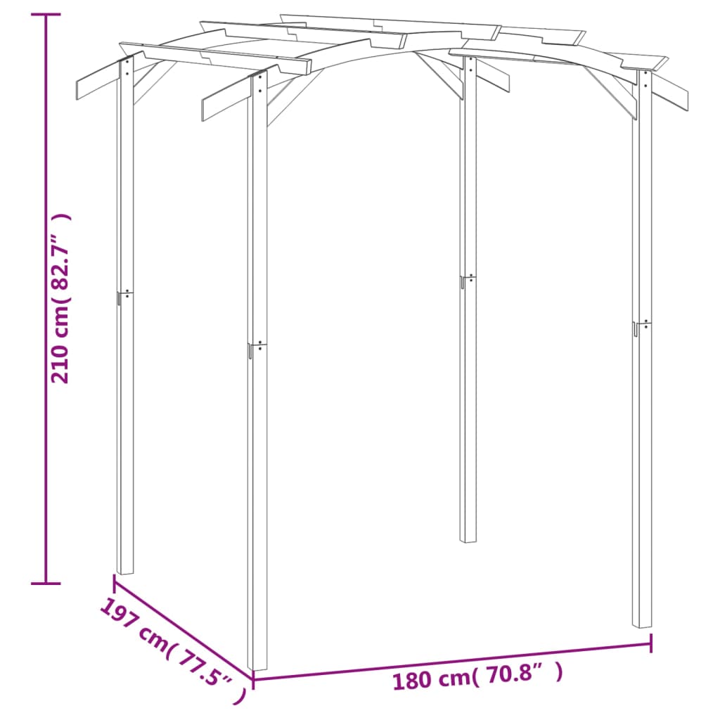 Garten-Pergola Kiefernholz Imprägniert 180X197X210 Cm