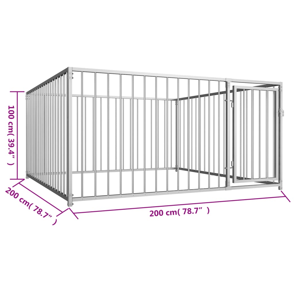 Outdoor-Hundezwinger 200×200×100 Cm