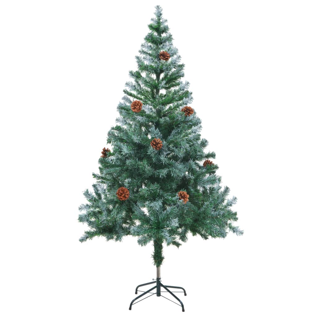 Künstlicher Weihnachtsbaum Mit Tannenzapfen Gefrostet 150 Cm