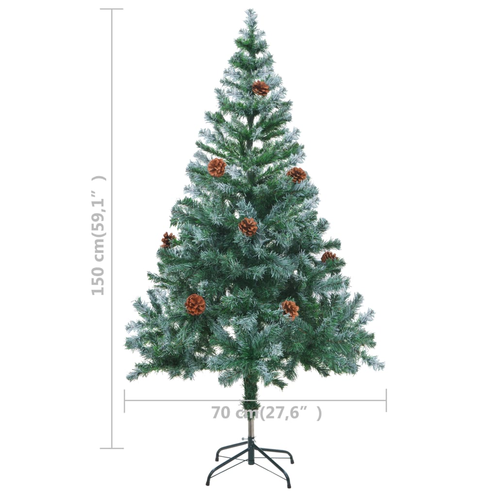 Künstlicher Weihnachtsbaum Mit Tannenzapfen Gefrostet 150 Cm