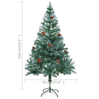 Künstlicher Weihnachtsbaum Mit Tannenzapfen Gefrostet 150 Cm