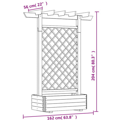 Pergola Mit Pflanzkasten 162X56X204 Cm Holz