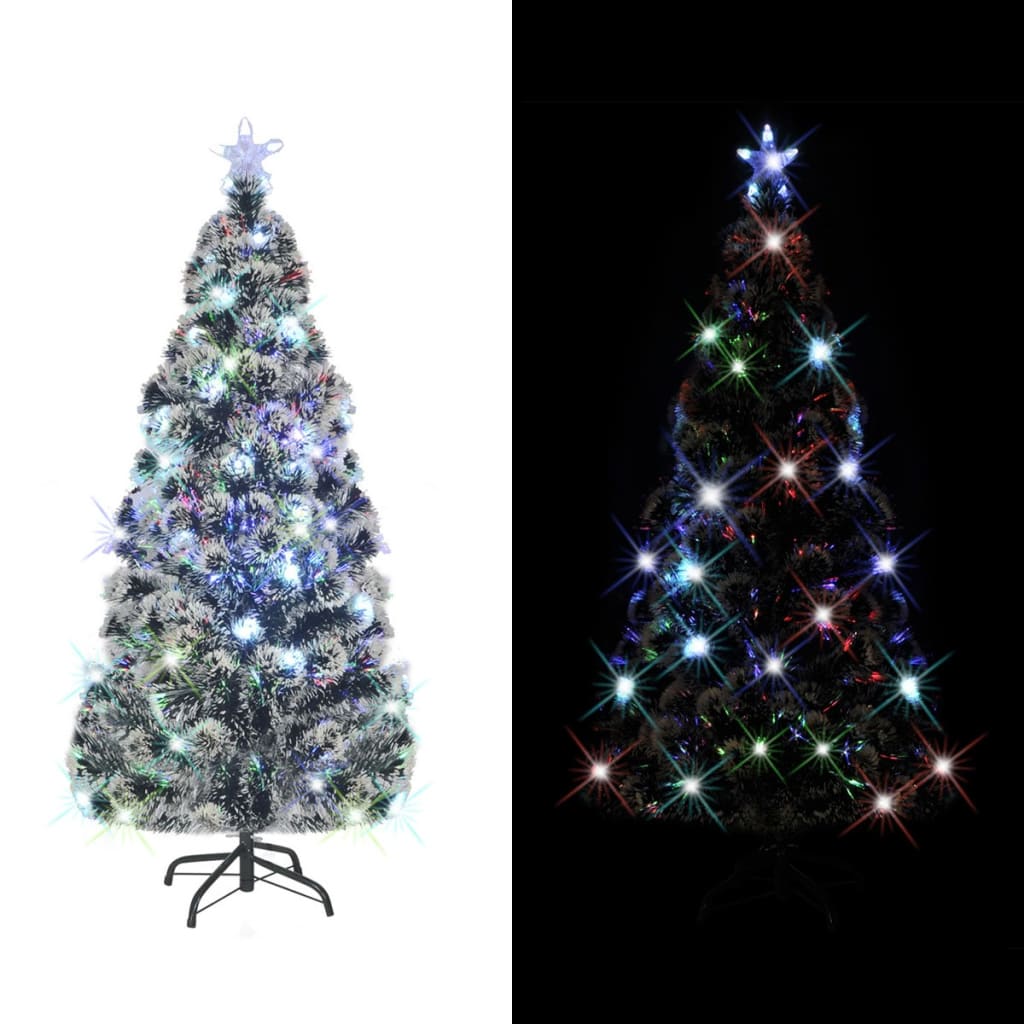 Weihnachtsbaum Mit Beleuchtung Und Ständer 150 Cm Glasfaser