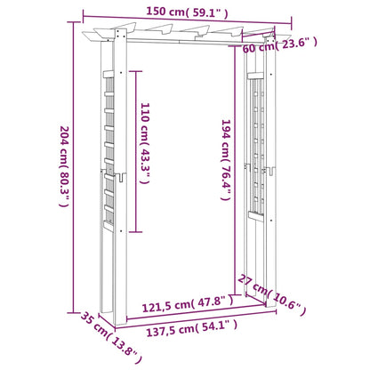 Gartenlaube Rosenbogen 150 X 60 X 204 Cm Holz Imprägniert