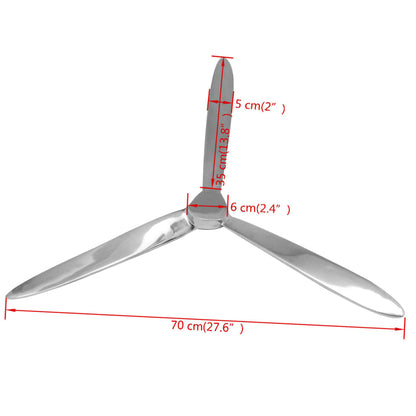 Wanddekoration Propeller Silbern 70Cm Aluminium