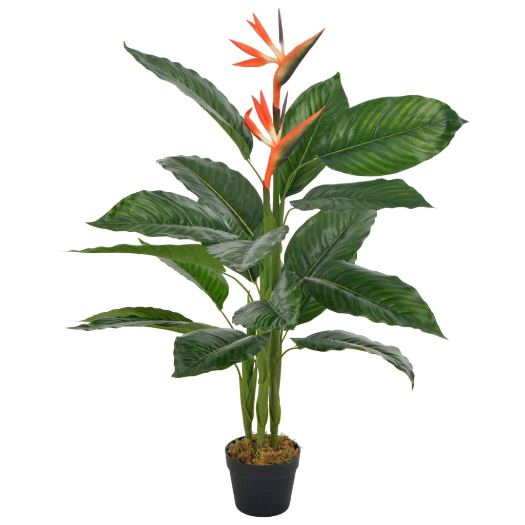 Künstliche Pflanze Strelitzia Mit Topf Rot 100 Cm