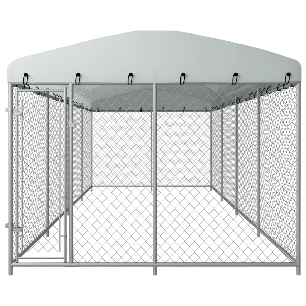 Outdoor-Hundezwinger Mit Überdachung 7,6X3,8X2,3 M