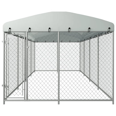 Outdoor-Hundezwinger Mit Überdachung 7,6X3,8X2,3 M