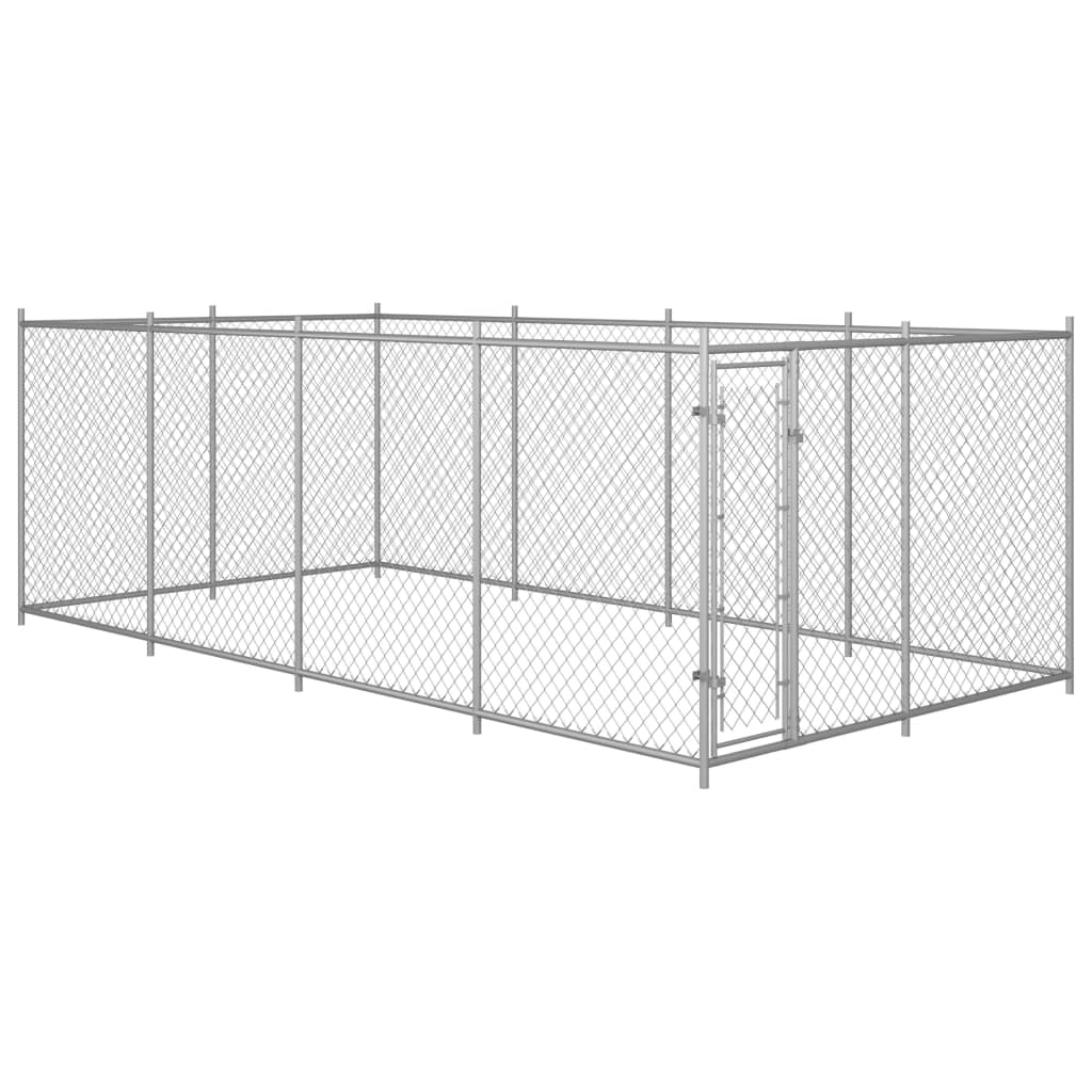 Outdoor-Hundezwinger Mit Überdachung 7,6X3,8X2,3 M