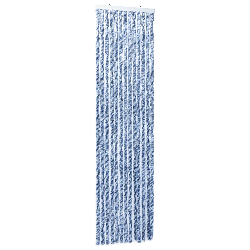 Insektenschutz-Vorhang Blau, Weiß Und Silbern 56X185Cm Chenille Blau/Weiß/Silbern