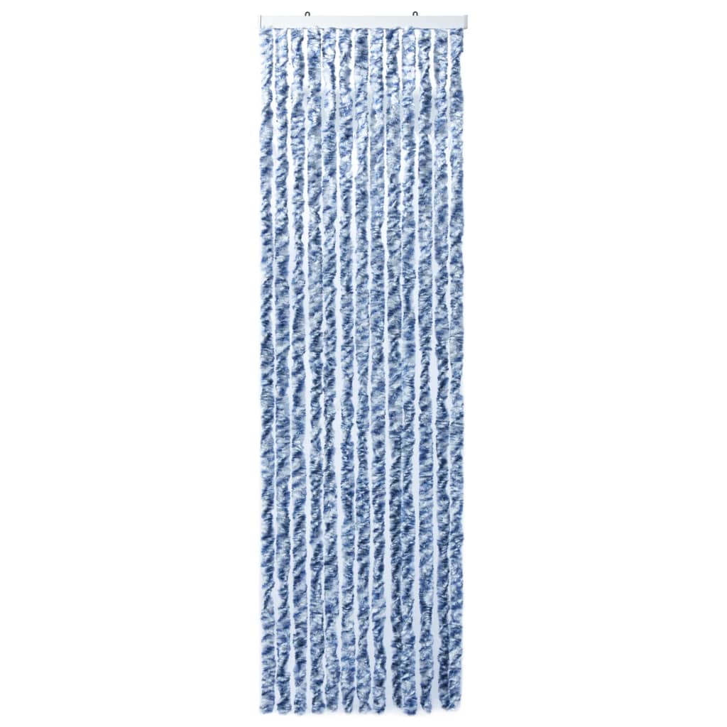 Insektenschutz-Vorhang Blau, Weiß Und Silbern 56X185Cm Chenille Blau/Weiß/Silbern