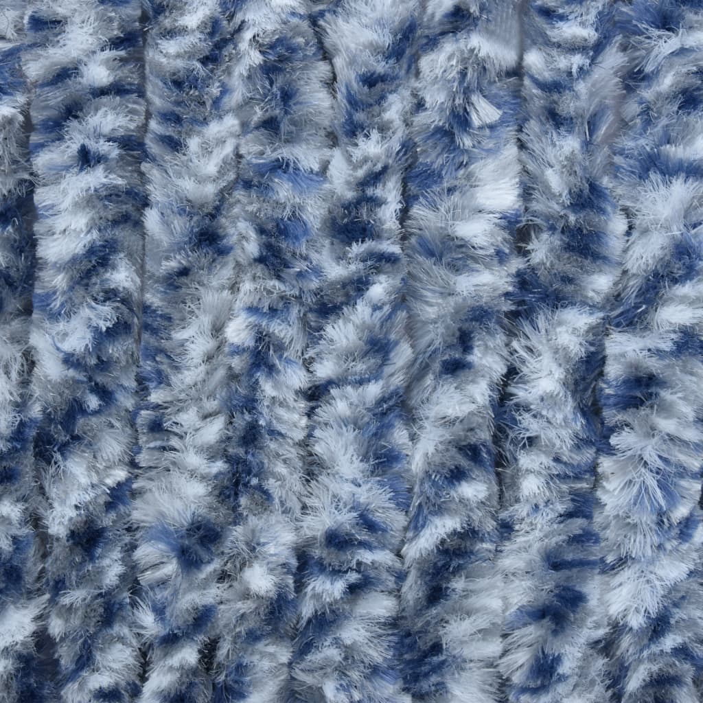 Insektenschutz-Vorhang Blau, Weiß Und Silbern 56X185Cm Chenille Blau/Weiß/Silbern