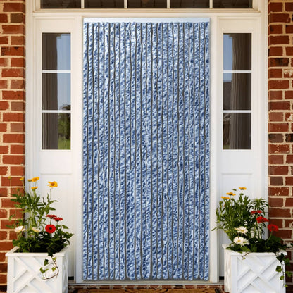 Insektenschutz-Vorhang Blau, Weiß Und Silbern 56X185Cm Chenille Blau/Weiß/Silbern