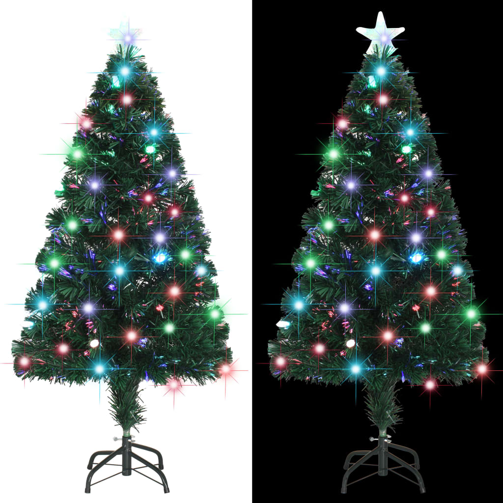 Weihnachtsbaum Mit Beleuchtung Und Ständer 120 Cm Glasfaser