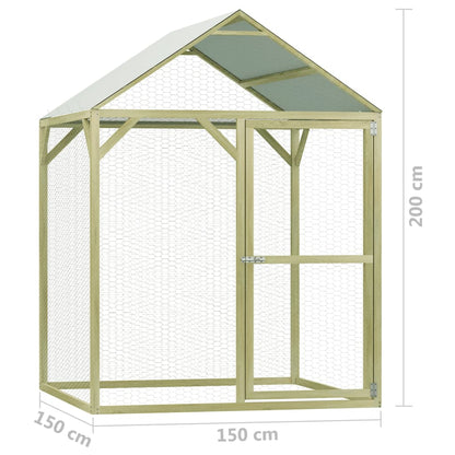 Hühnerkäfig 1,5X1,5X2 M Imprägniertes Kiefernholz