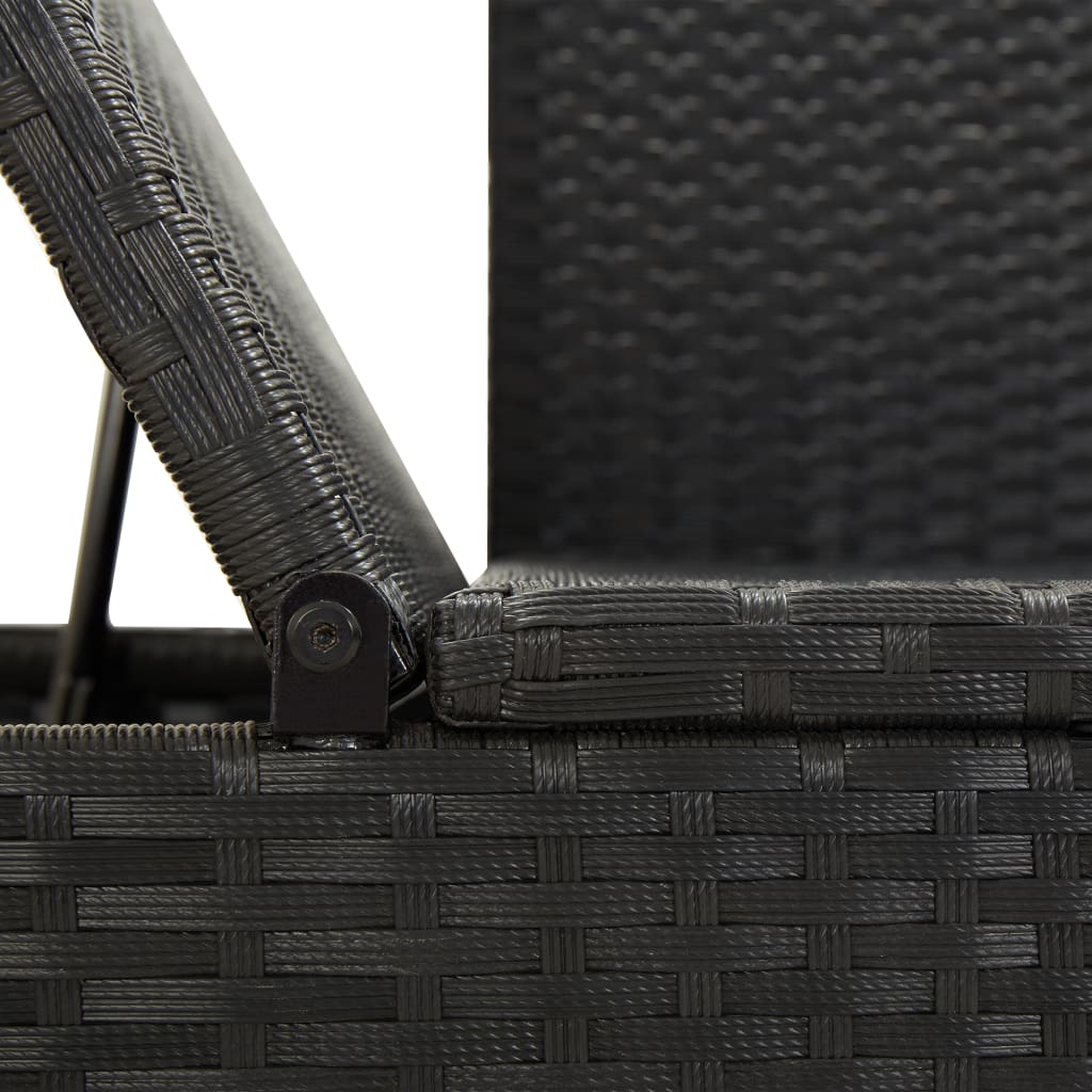 Sonnenliege Mit Auflage Poly Rattan Schwarz