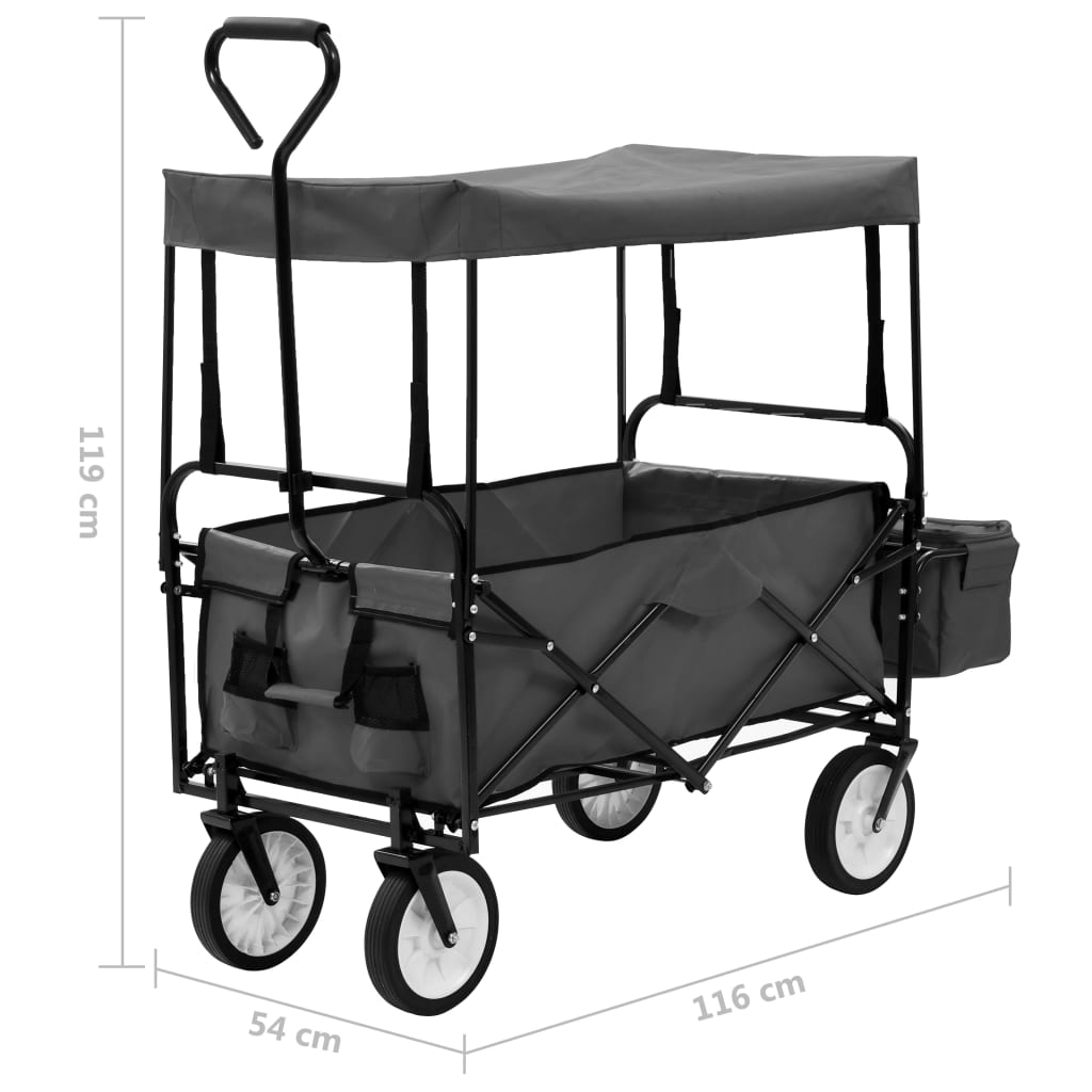 Klappbarer Handwagen Mit Sonnendach Stahl